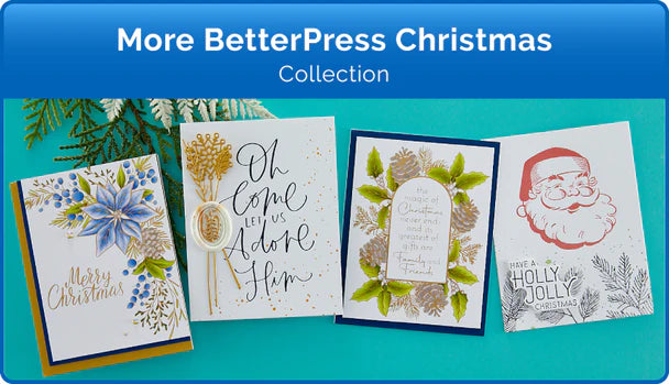Spellbinders BetterPress Letterpress Press Merry & Bright Sentiments strips