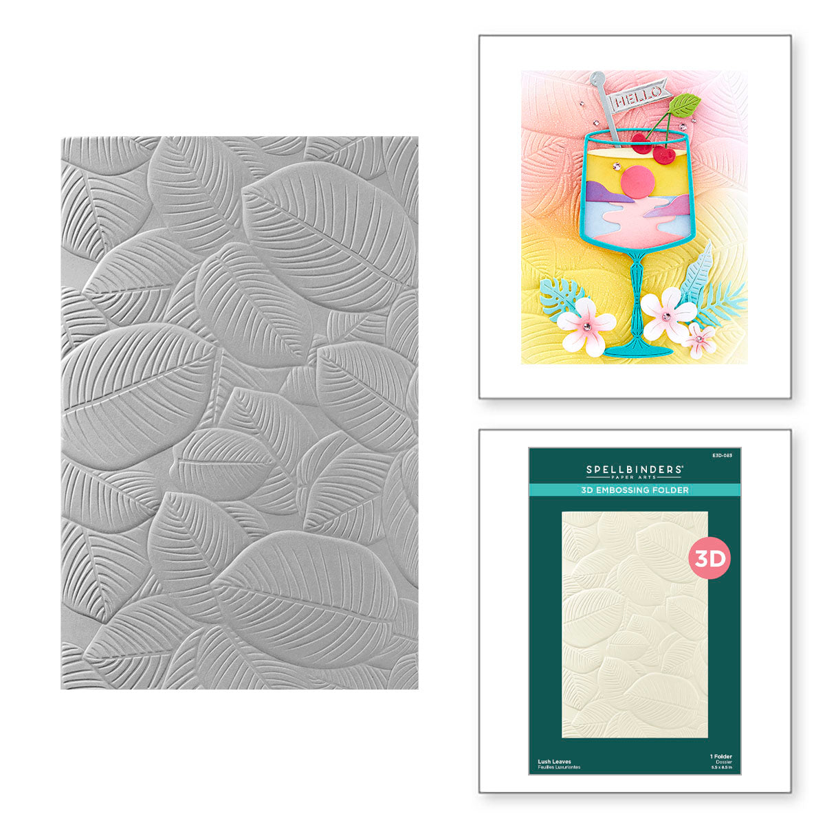 Lush Leaves 3D Embossing Folder from the Happy Hour Collection ...