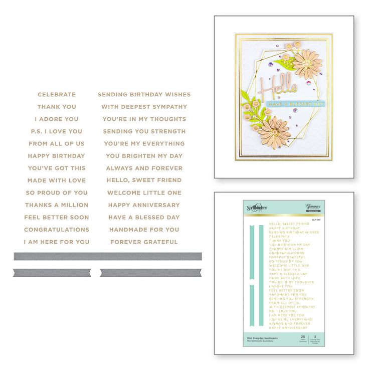 MINI EVERYDAY SENTIMENTS GLIMMER HOT FOIL PLATE & DIE SET