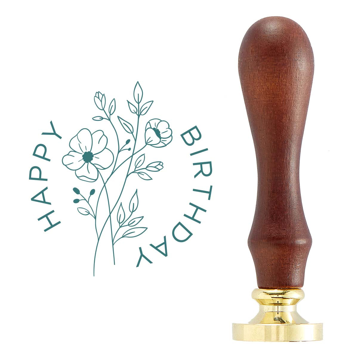 Wildflower Happy Birthday Wax Seal Stamp from the Sealed by